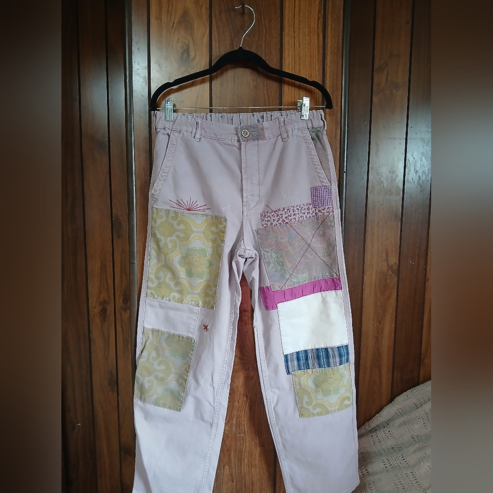 Pilcro Roamer Patchwork Pants with Multicolor Des… - image 1